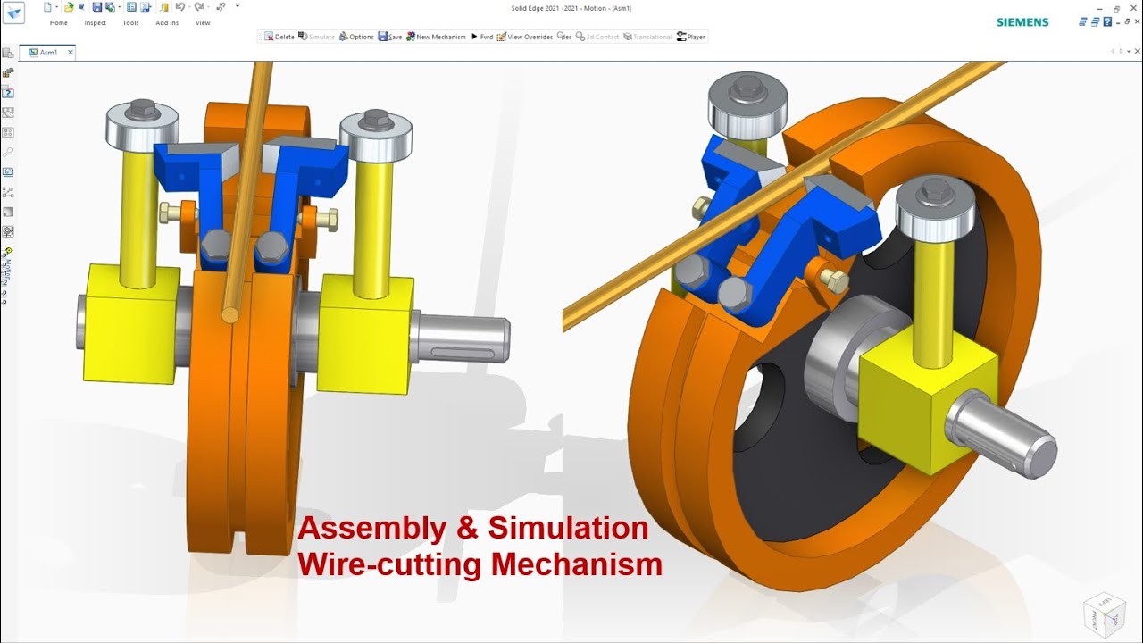 Solid Edge Motion Simulation | Wire cutting mechanism