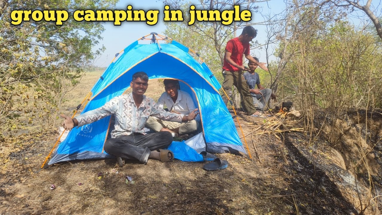 Group Camping In Rainy Forest Of India Camping & Cooking 🔪 #vkradventure group camping 🏕️