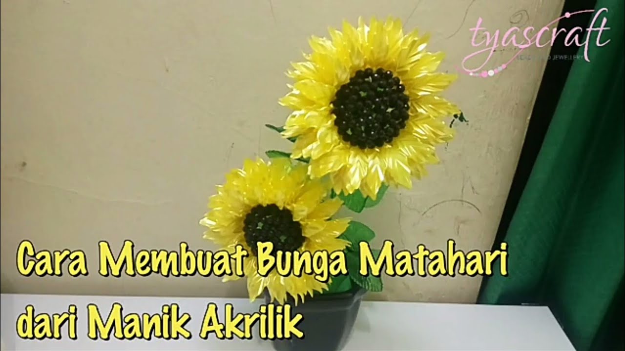 DIY Cara Membuat Bunga akrilik Matahari dari Manik manik