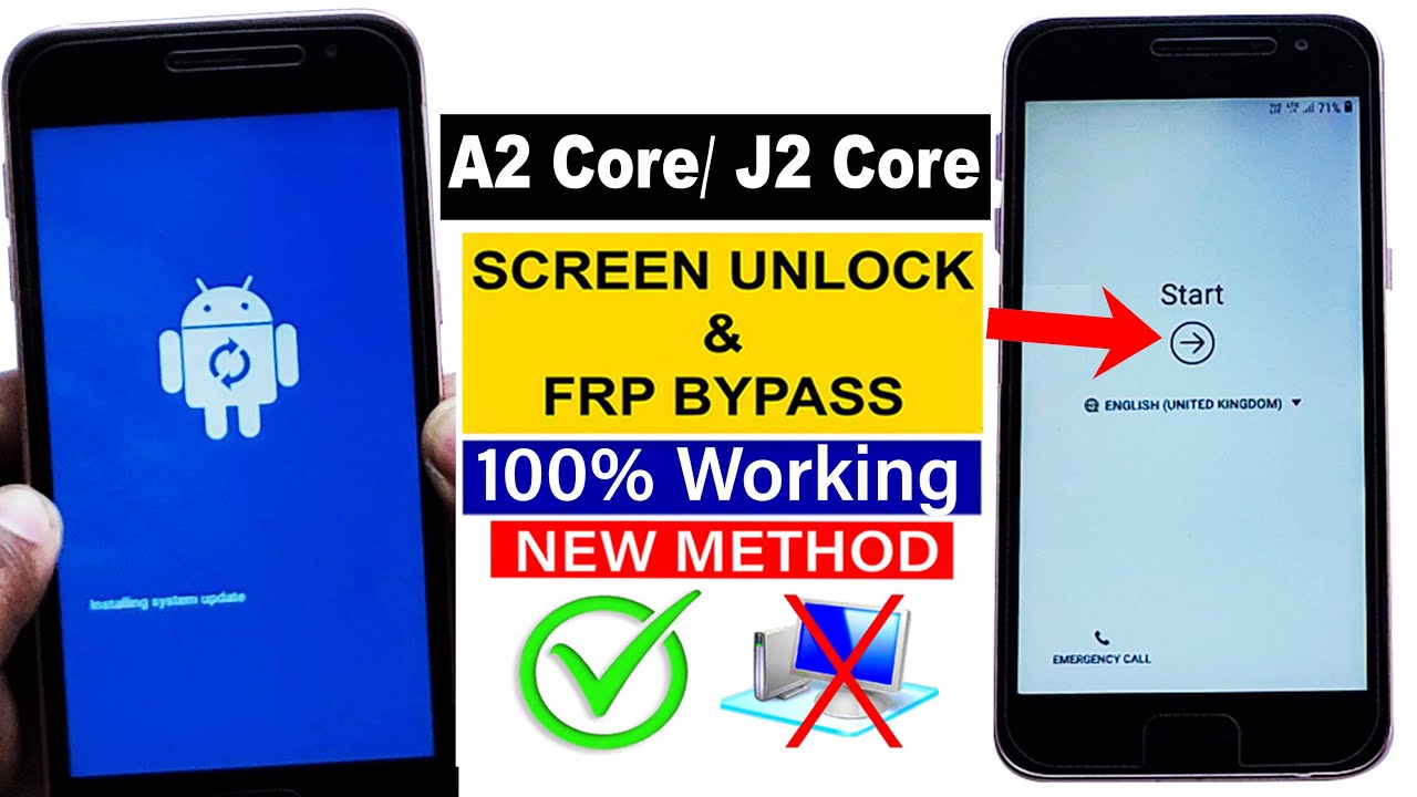 Samsung A2 Core/ J2 Core : Hard Reset & FRP Bypass (without PC) - Easy Method 100% Working