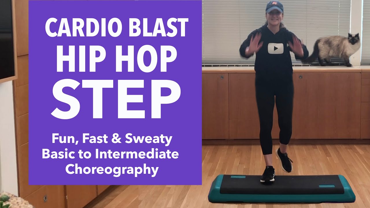 FUN & FAST CARDIO BLAST - HIP HOP STEP AEROBICS #5 - BASIC to INTERMEDIATE Choreography (48 MIN)