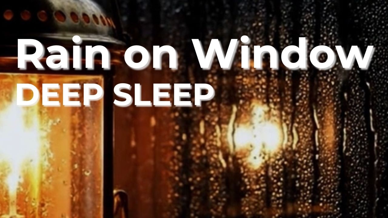 #168 Heavy Lantern Rain on Window at Night | Rain Sounds for Sleep | Pink Noise | 3 Hours