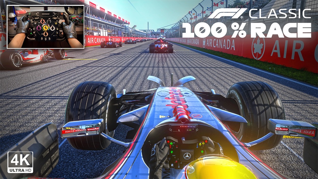 Lewis Hamilton's First F1 Race Win - Canadian GP 100% Race F1 Classic 2007 | Steering Wheel Gameplay