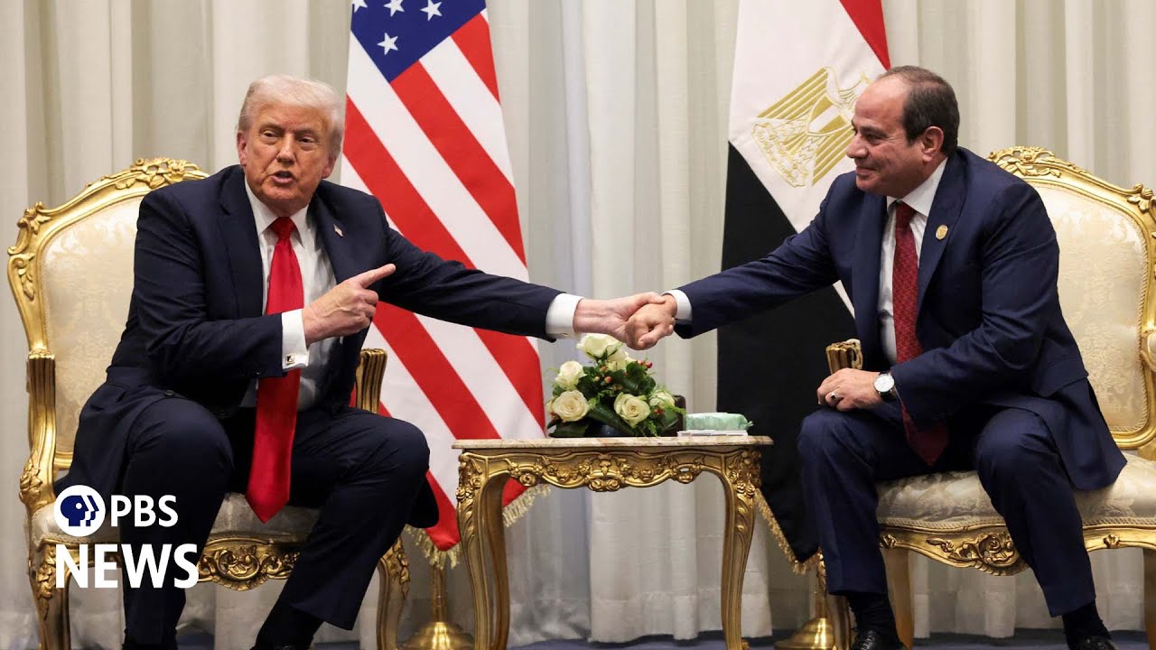 WATCH: Trump meets with Egyptian President Abdel-Fattah el-Sisi  ahead of summit on Gaza ceasefire