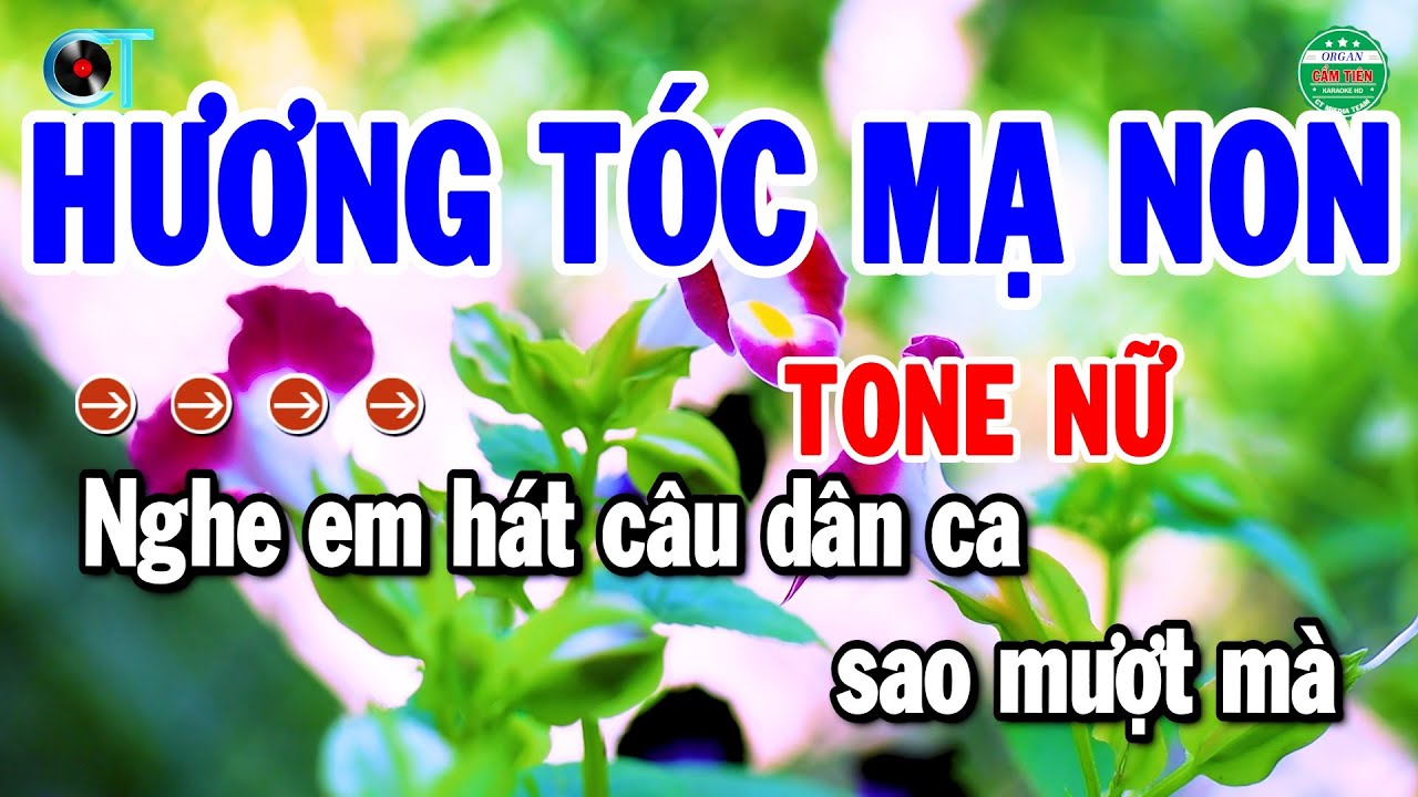 Karaoke Hương Tóc Mạ Non Tone Nữ Nhạc Sống Cha Cha Chuẩn Nhất | Cẩm Tiên Organ