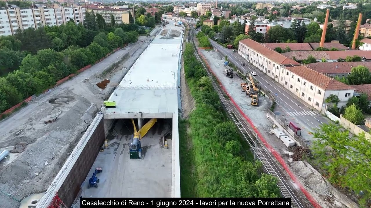 Lo stato del cantiere per la nuova Porrettana a Casalecchio di Reno, 1 giugno 2024