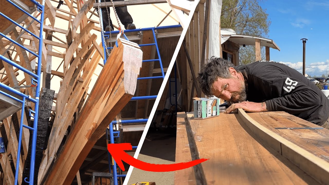 Massive new timbers going into Canadian Fur Trading Ship