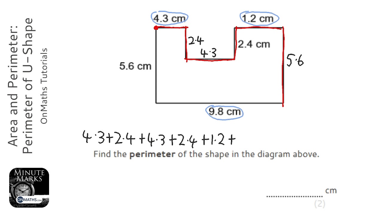 Area and Perimeter: Perimeter of U-Shape (Grade 3) - OnMaths GCSE Maths Revision
