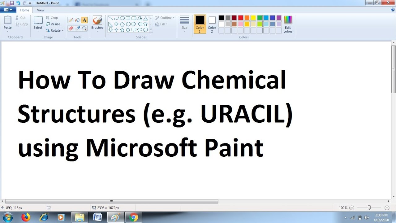 How to Draw Chemical Structures (e. g. URACIL) using Microsoft Paint