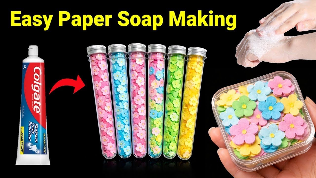 DIY Easy Homemade Paper Soap Making/How to make paper soap at home/easy homemade paper soap making 
