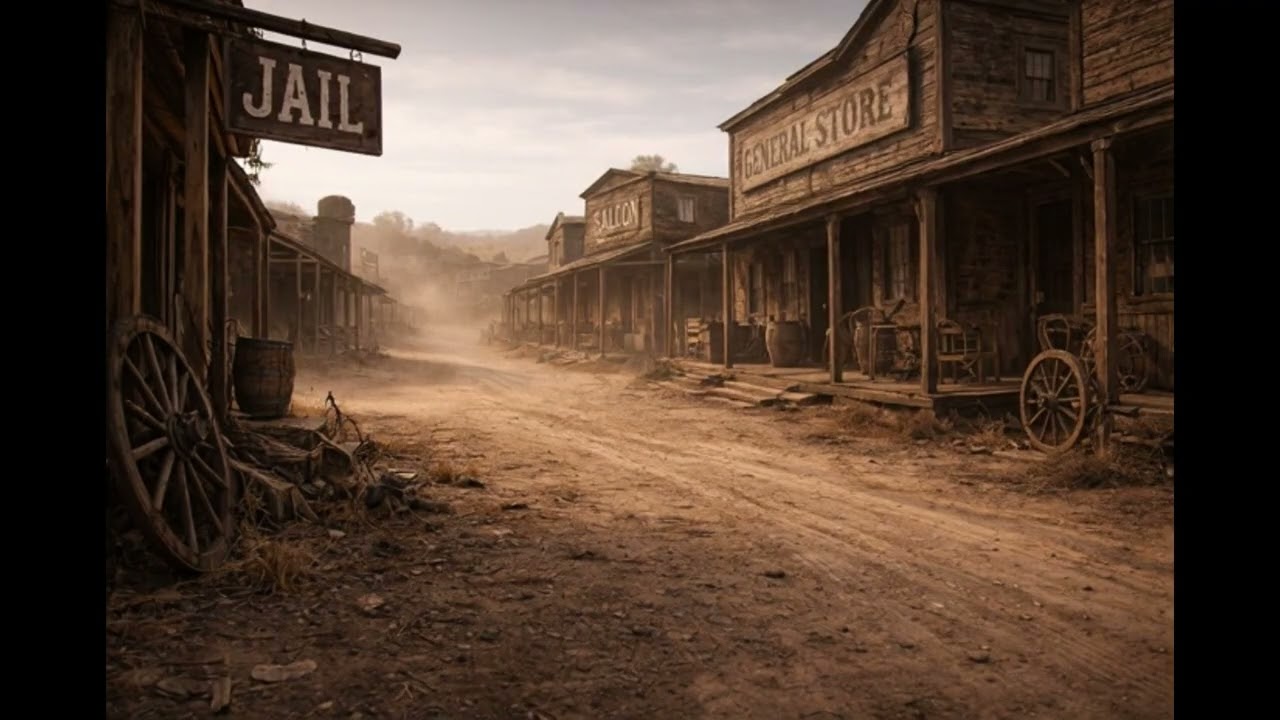 Forgotten Ghost Town Street 🌵 Cinematic Wind & Dust Ambience