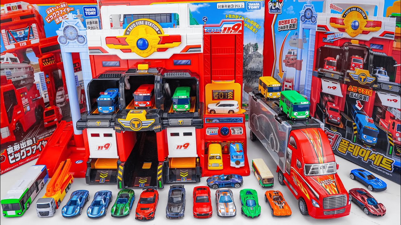 타요 소방센터플레이세트 Tayo Rescue Team Fire Station ASMR Satisfying with Unboxing | Review Toys