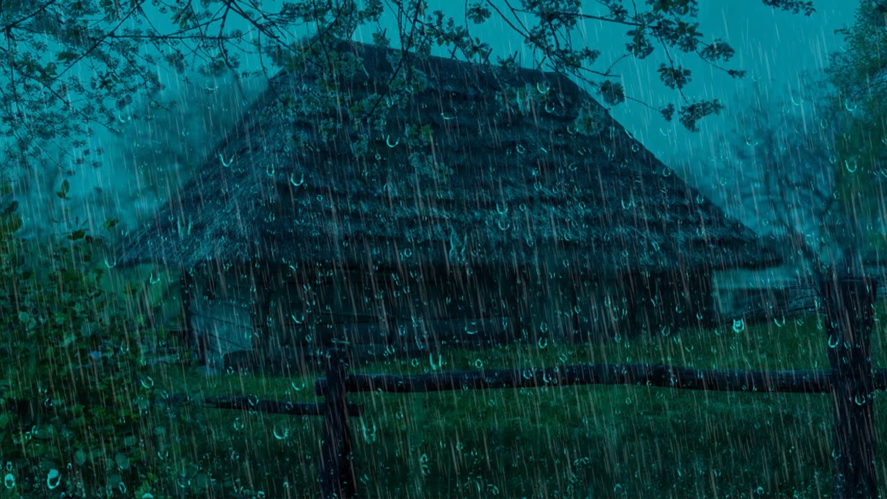SOM DE CHUVA TORRENCIAL no TELHADO NA MADRUGADA PARA DORMIR
