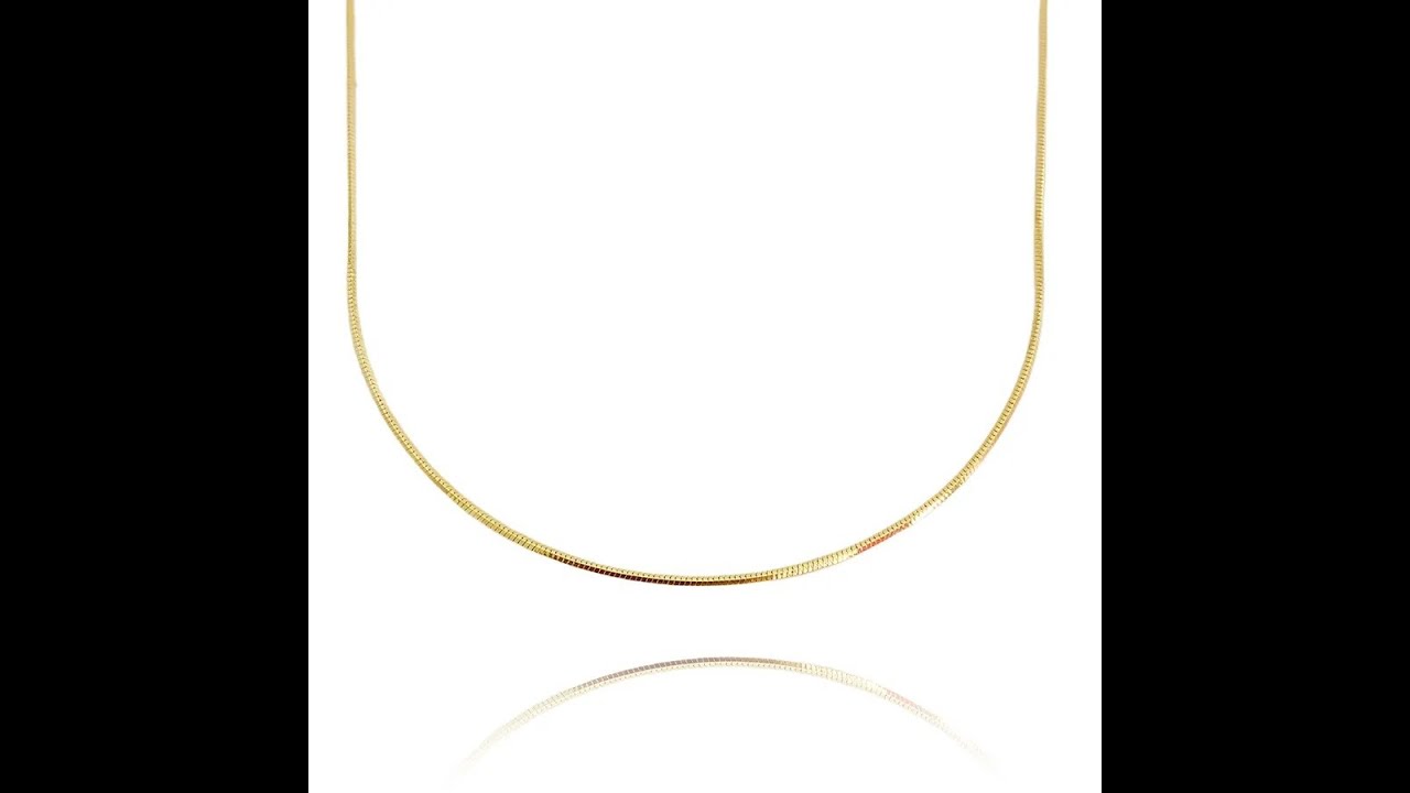 Colar Feminino de Ouro 18K Correntinha Lisa 45cm Banhada