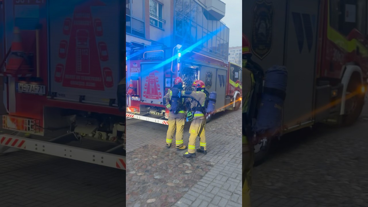 JRG 4 Warszawa całym &bdquo;zestawem&rdquo; 🚒🚒🚒 do zadymienia na klatce #Pożar 🔥