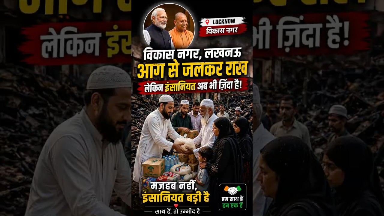 Vikas Nagar Lucknow Fire: Mazhab Nahi, Insaniyat Badi Hai #breakingnews #humanity #youtubeshorts
