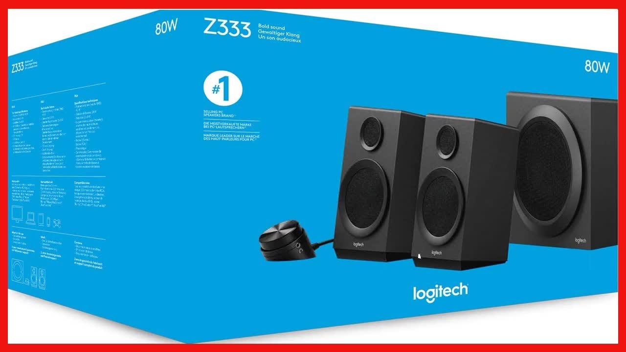 Logitech Z333 2.1 Speakers – Easy-access Volume Control, Headphone Jack – PC, Mobile Device