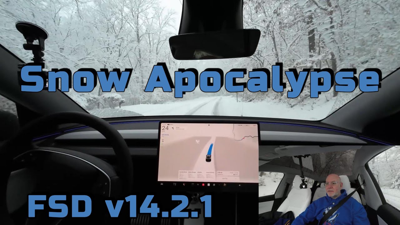 Tesla FSD V14.2.1 — Снежный апокалипсис — Сент-Луис