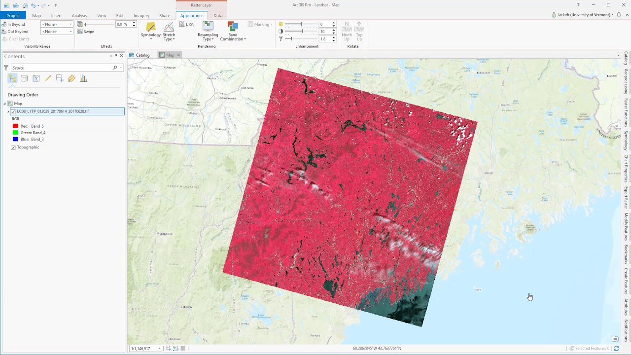 Работа со снимками Landsat в ArcGIS Pro