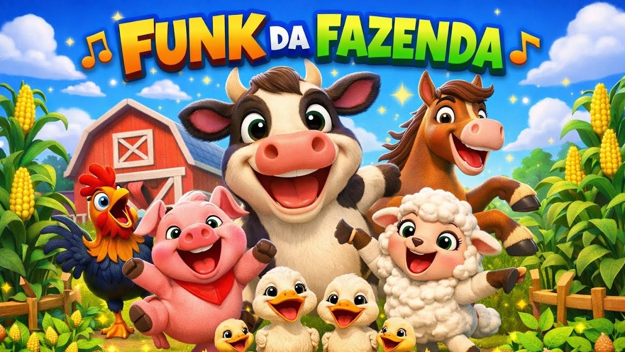 FUNK DA FAZENDA 🐮🎵 Música Infantil Divertida com Sons dos Animais