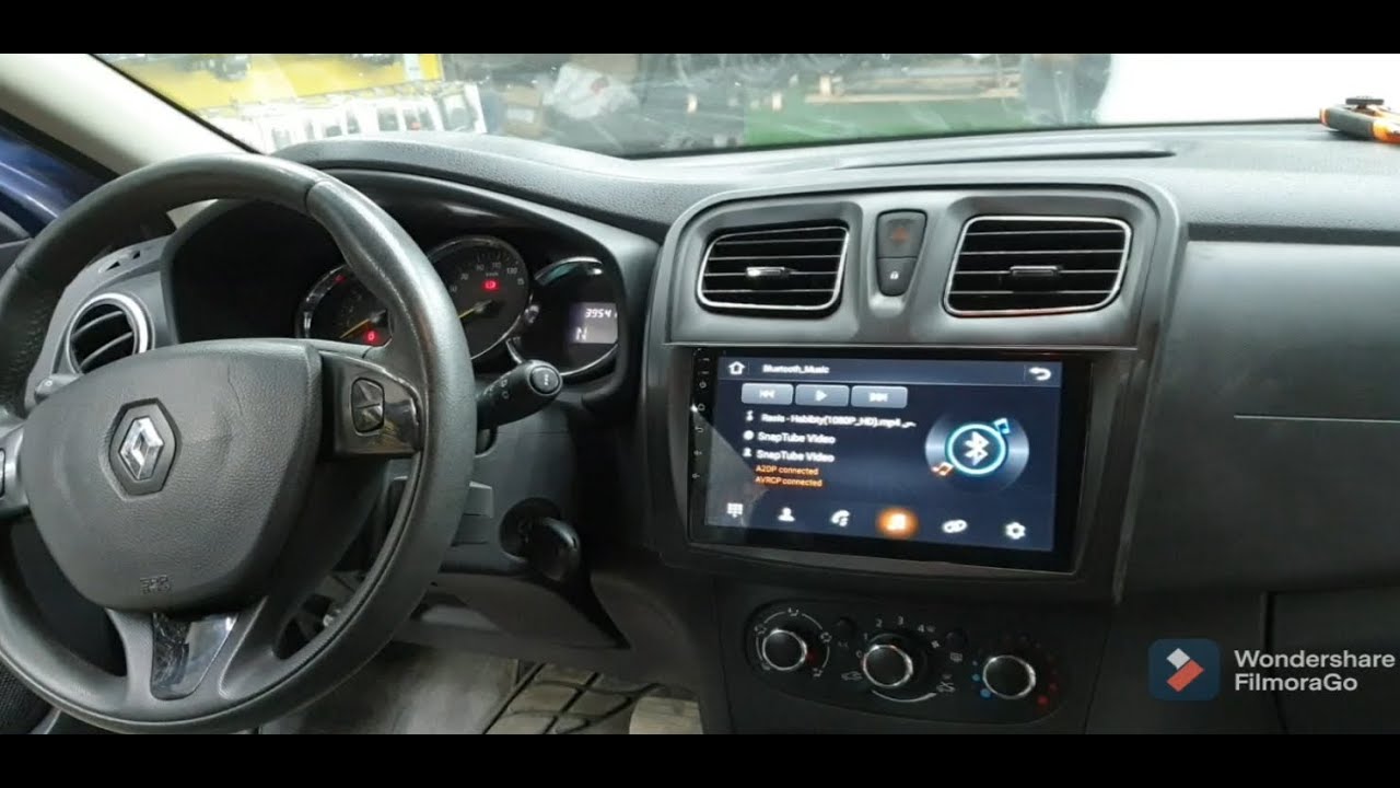شاشه اندرويد 9بوصه في رينو سانديرو Renault Sanderoمع كاميرا خلفيه HD
