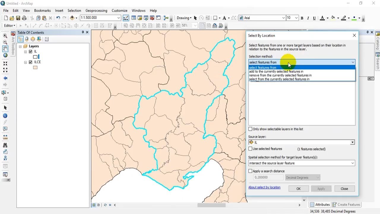 Coğrafi Sorgulama I Select By Location in ArcGIS