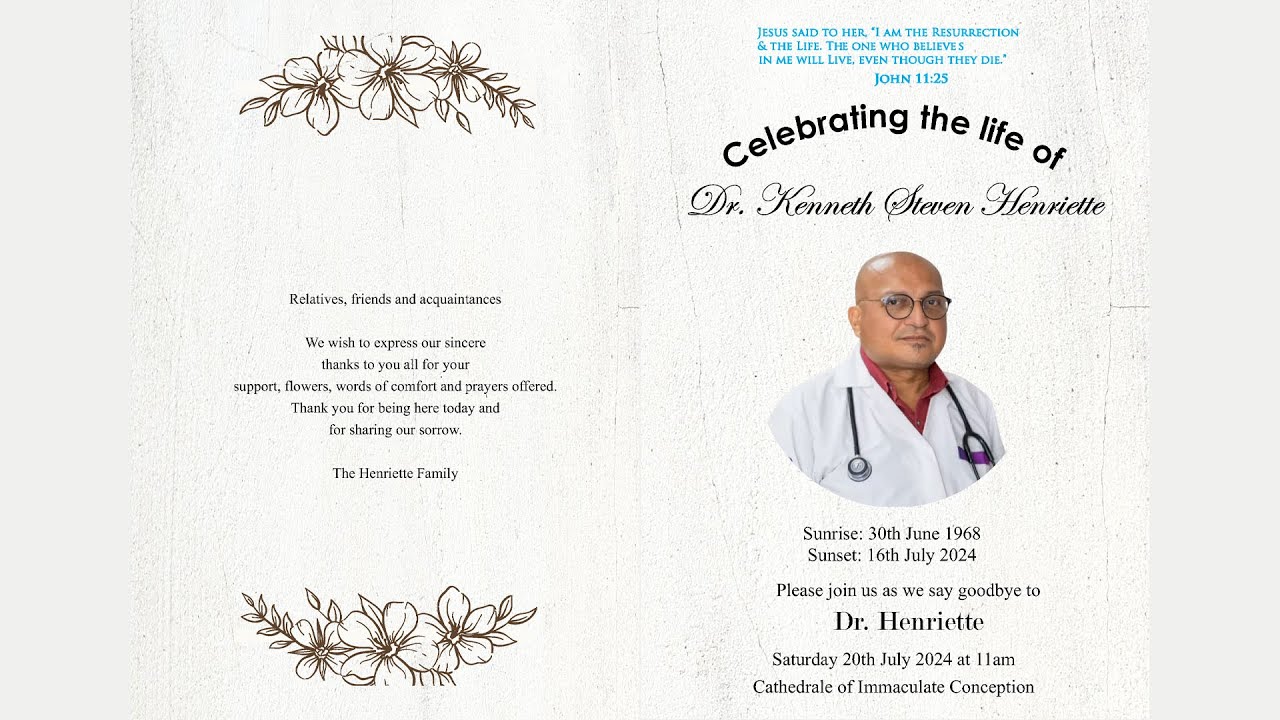 Celebrating The Life Of Dr. Kenneth, Steven Henriette