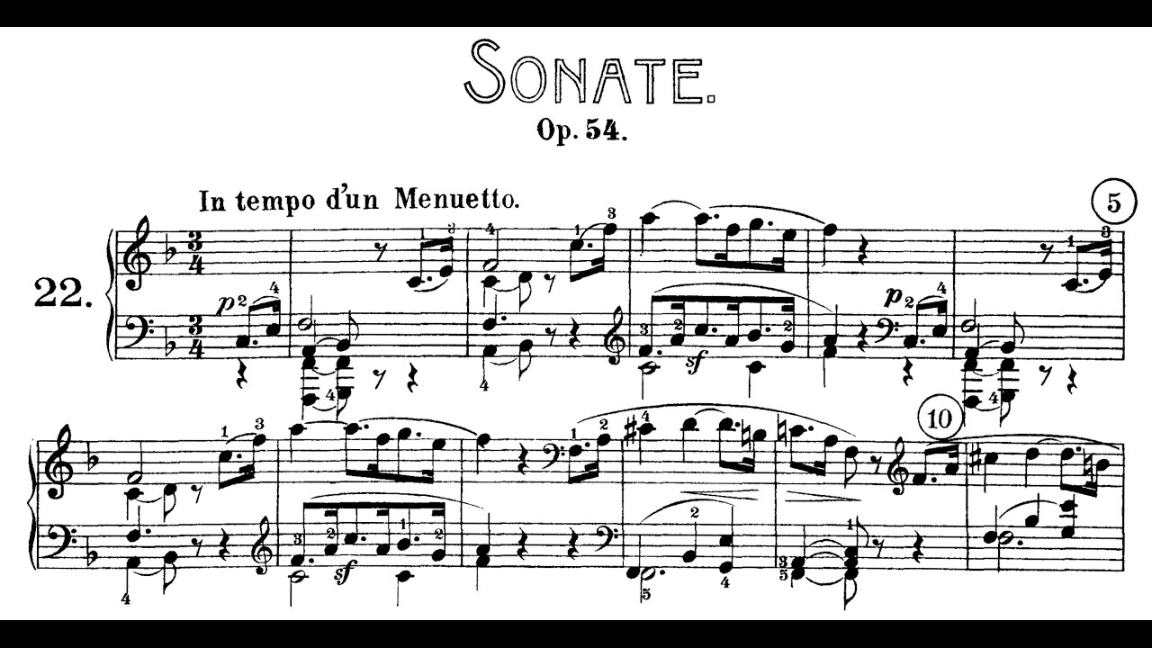 Beethoven: Sonata No.22 in F Major, Op.54 (Lortie, Korstick, Buchbinder)