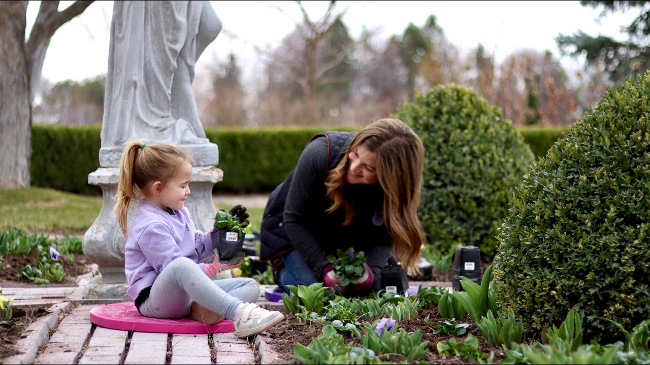 Planting Currants, Pansies & Daffodil Bulbs + Formal Flower Garden Pathway Update! 🌿🌸🙌
