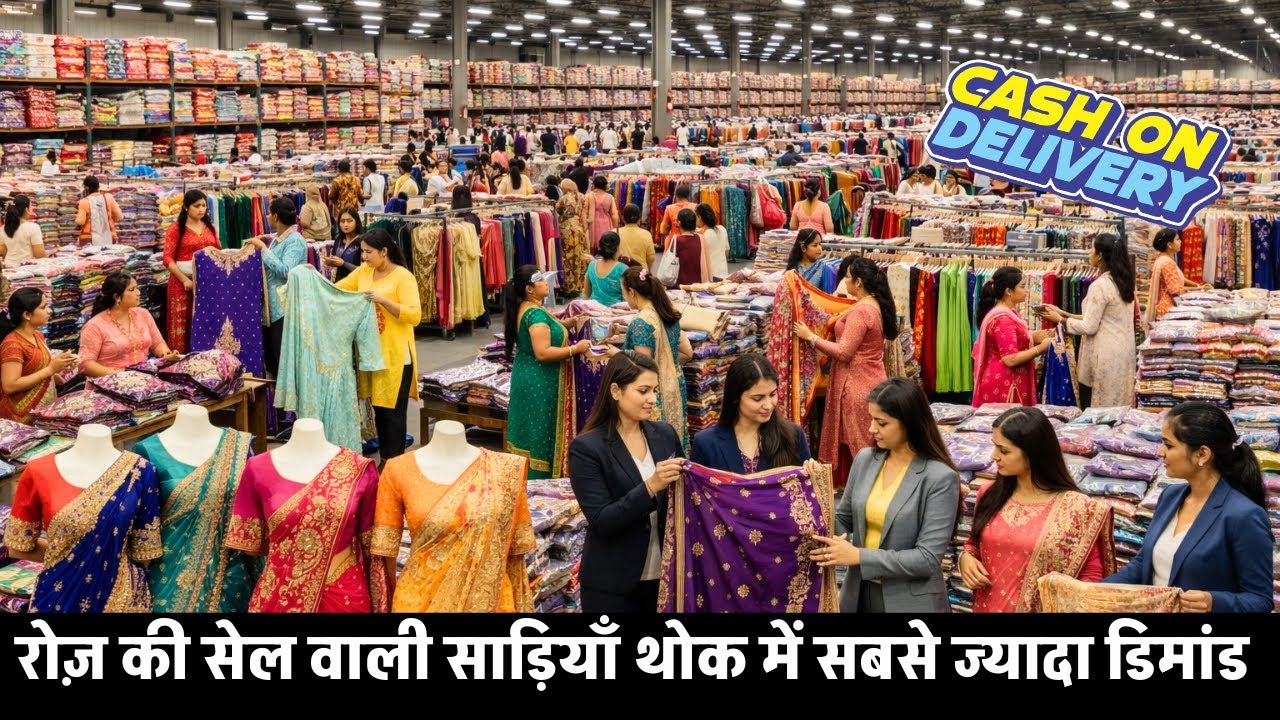 रोज़ की सेल वाली साड़ियाँ थोक में सबसे ज्यादा डिमांड | Saree Wholesale Surat|Saree Market  | Kesaria