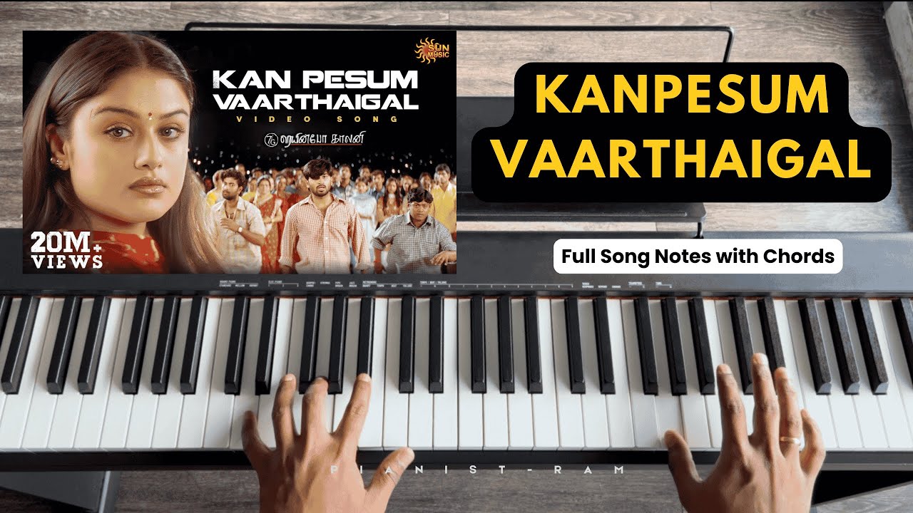 Kan Pesum Vaarthaigal | Kannula Baasalu | Piano Tutorial with Chords