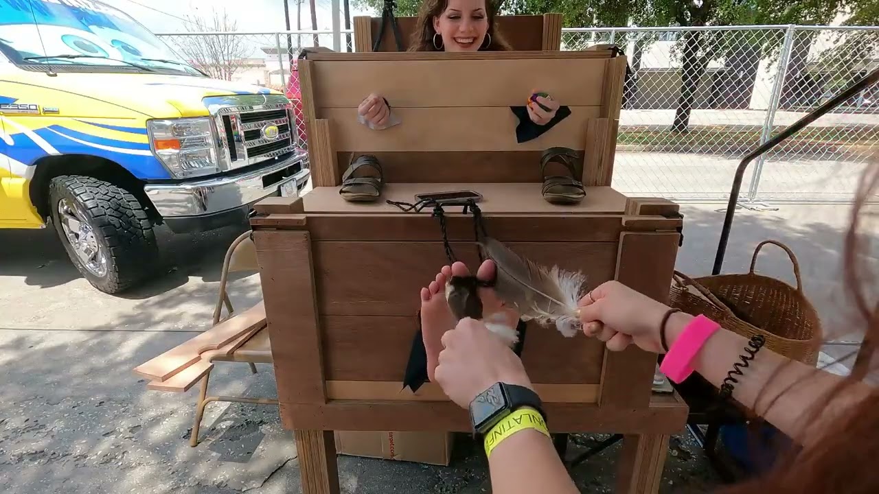 New Renfaire Tickling 1 Full Video: Our Actress Morgana Tickled in The Public Stocks!