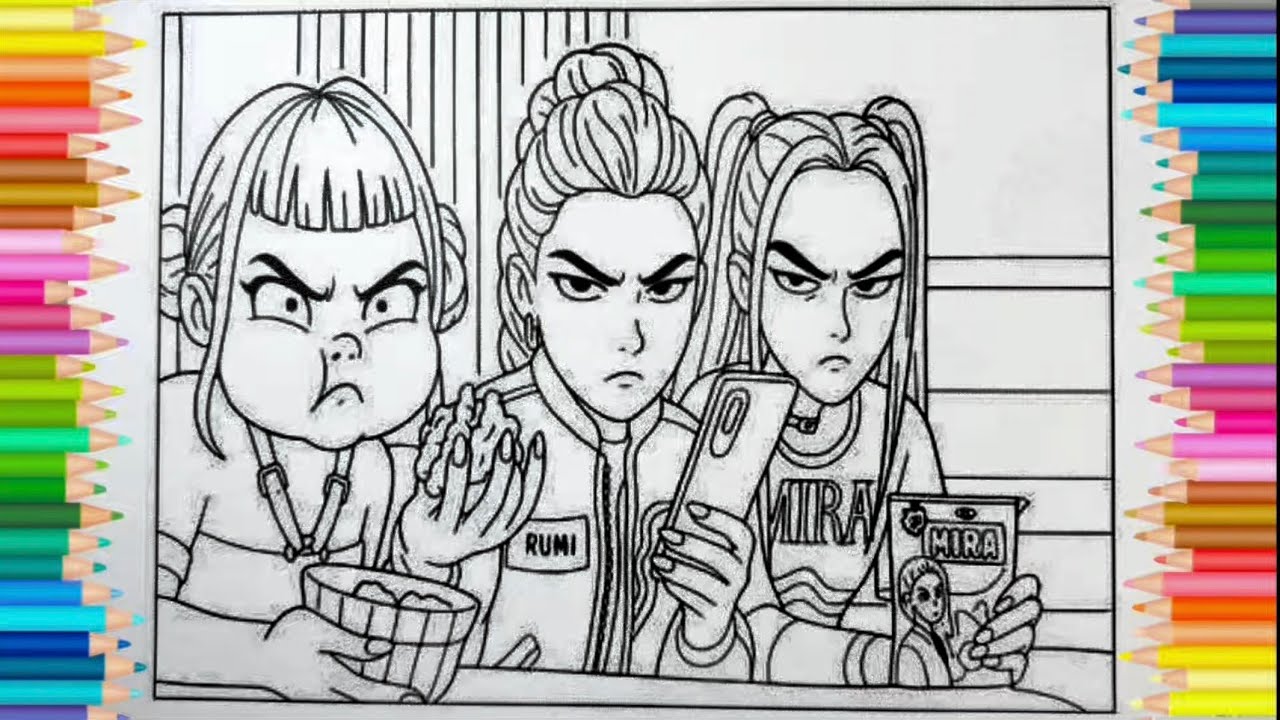 KPop Demon Hunters New Coloring Pages / How to Color Huntrix / NCS