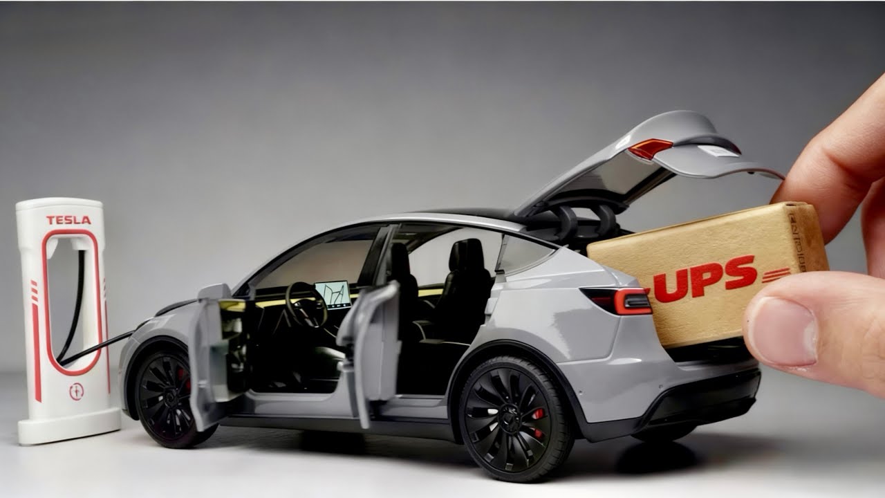 Unboxing of The Tesla Model Y 🥵 Realistic Diecast Model Car