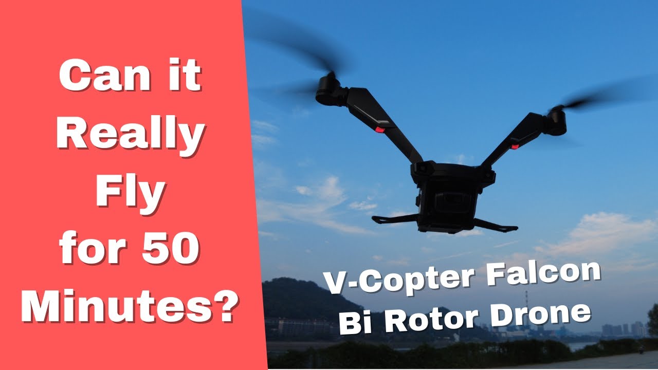 V-Copter Falcon bi rotor aerial filming Drone Flight endurance test