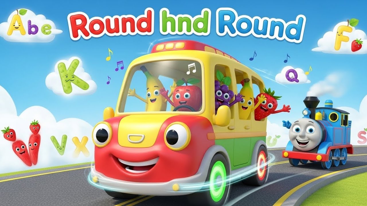 🎵 O Ônibus das Frutas Gira Sem Parar 🍎🍌 | Aprenda o Alfabeto com Bob, o Trem 🚍🔤 | Música Infantil