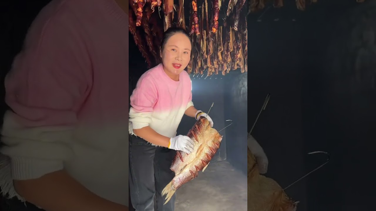 Farmers making smoked fish