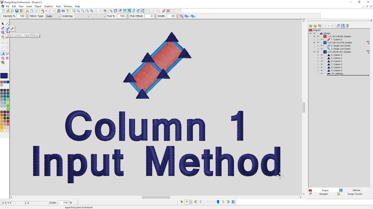 Column 1 Input Method