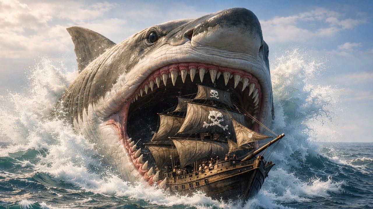 Life at Sea: Megalodon Attacks Pirate Ship and the Fight for Survival Begins