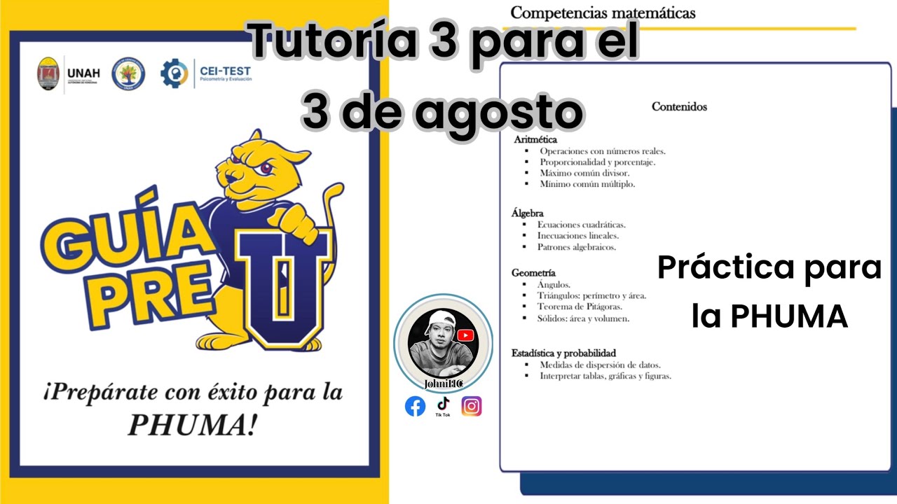 Tutorías para la Prueba PHUMA de la UNAH 2025 Video 3