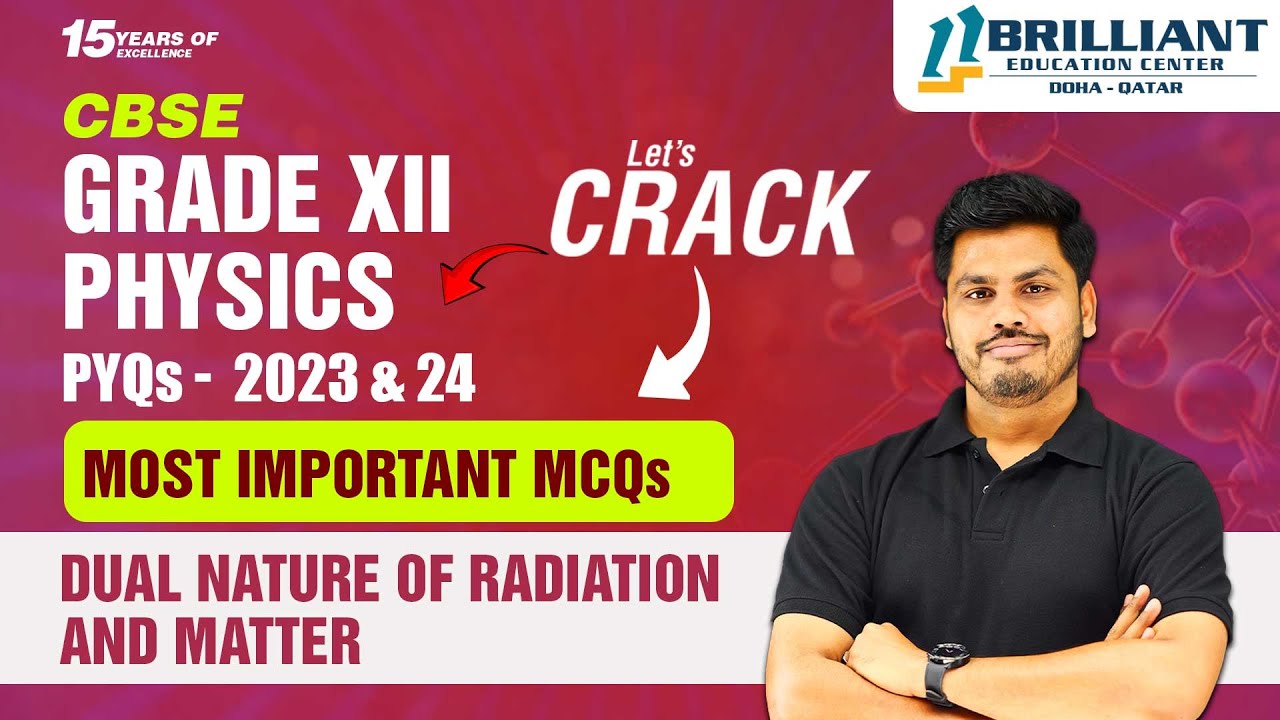 CBSE 12 Board Exam PYQs 2023 & 2024 | Physics | Dual Nature of Radiation and Matter | Must know MCQs