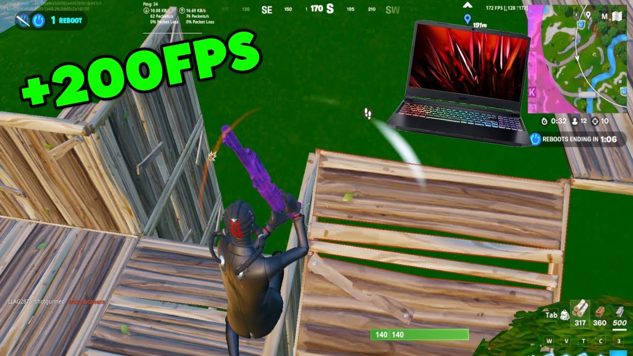 Acer Nitro V16 Gaming Laptop in Fortnite (4060 Ryzen 7 8845hs)