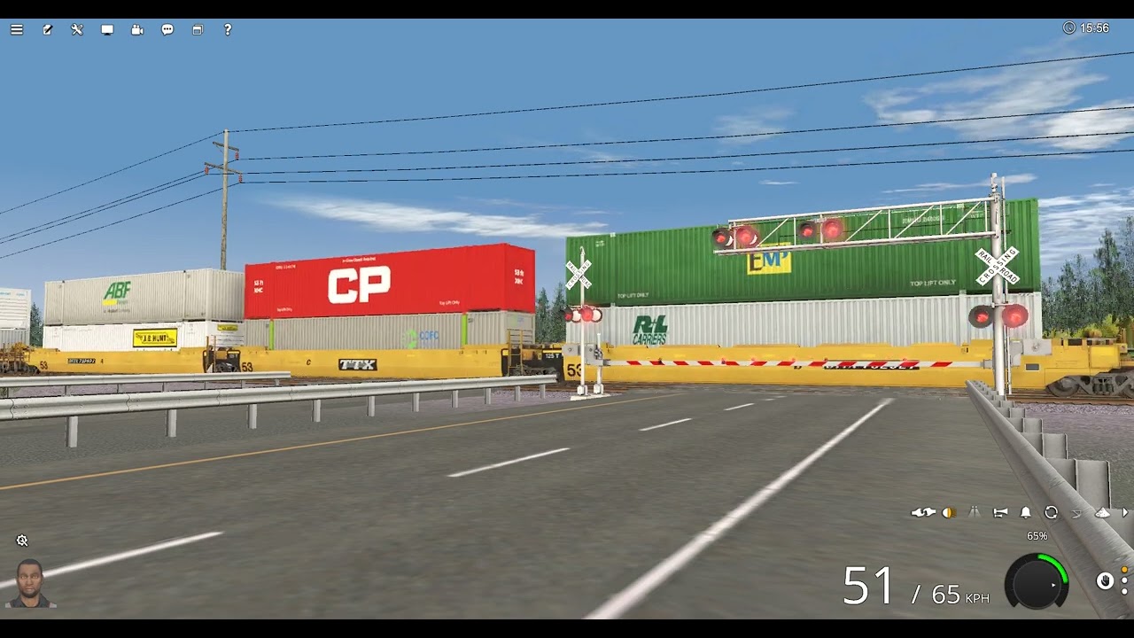 TRS22 BNSF loaded stack and empty Auto Rack train