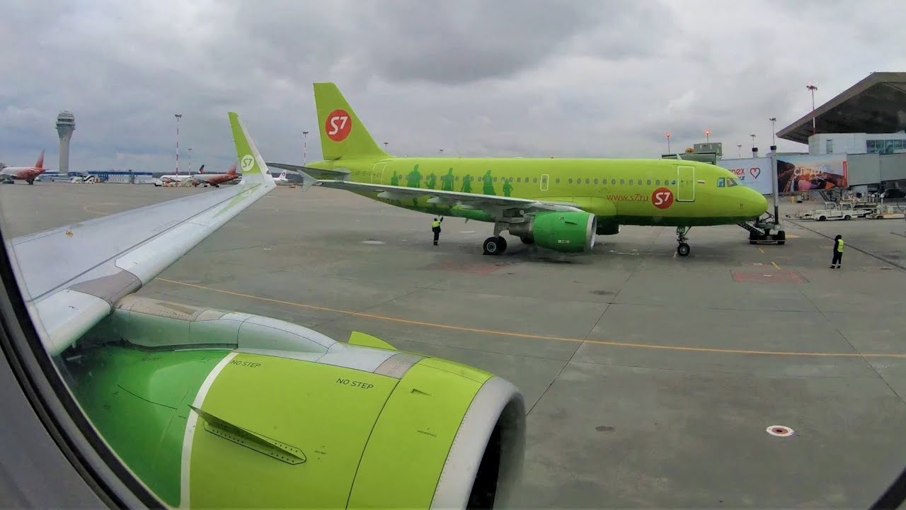Airbus A320neo S7 Airlines перелет Санкт-Петербург LED  - Новосибирск OVB 4К