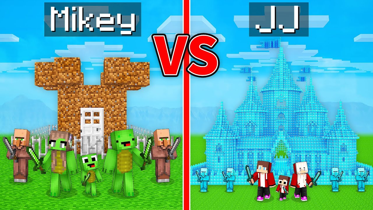 Mikey Family POOR vs JJ Family RICH Kingdom Survival Battle in Minecraft (Maizen)