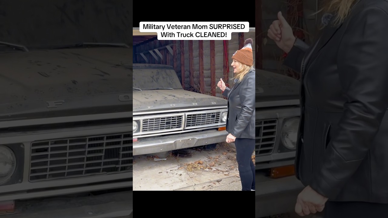 Мать-ветеран военной службы была приятно удивлена ​​чистотой своего грузовика!