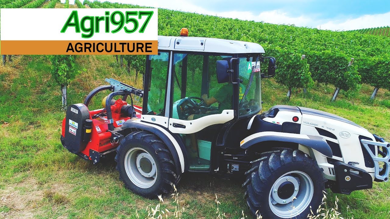 NEW BCS VOLCAN K105 DUALSTEER WHITE EDITION & MURATORI REVERSIBLE SHREDDER | VINEYARD MULCHING