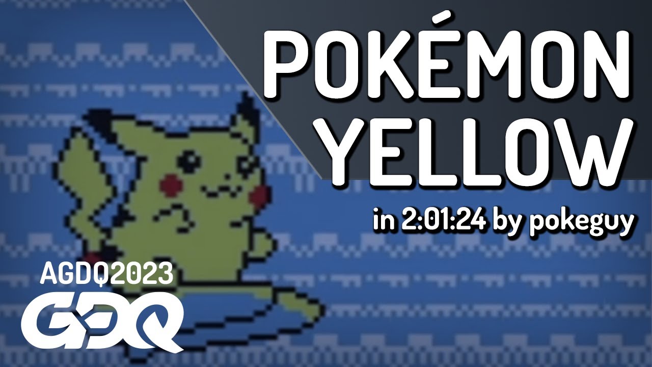 Pokémon Yellow by pokeguy in 2:01:24 - Awesome Games Done Quick 2023