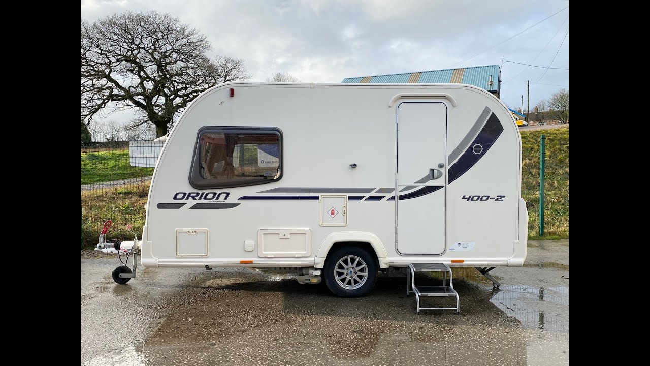 2011 Bailey Orion 400-2 Super lightweight 2 berth with rear washroom separate shower pod.