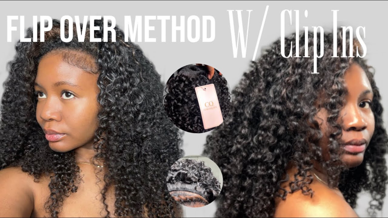 QUICK FLIP OVER METHOD USING CLIP INS || CurlsQueen 3b/3c Water Kinky Curly